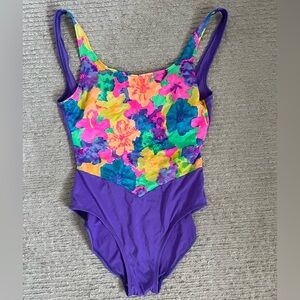 Vintage 80s 90s One Piece Bathing Suit Swimsuit